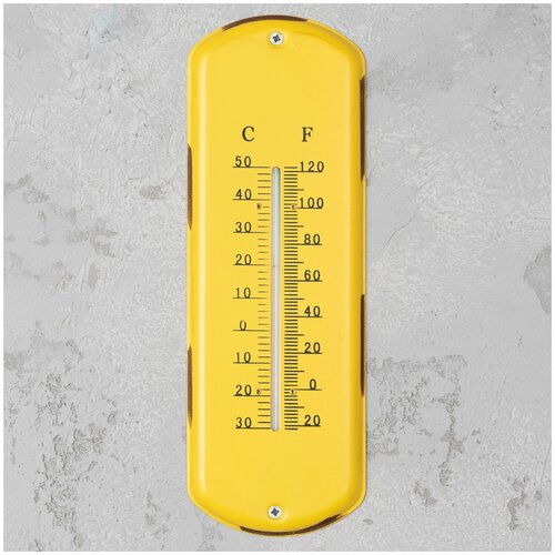 Настенный термометр Wall Thermometer In Yellow Metal