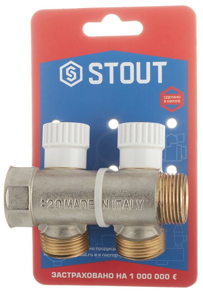 Коллектор регулирующий STOUT- 3/4" (НР/ВР) на 2 контура 3/4" (EK) - фотография № 20