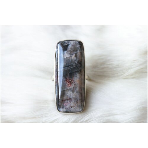 Кольцо 100% Ural, гeлиoлит, размер 19.5, серый