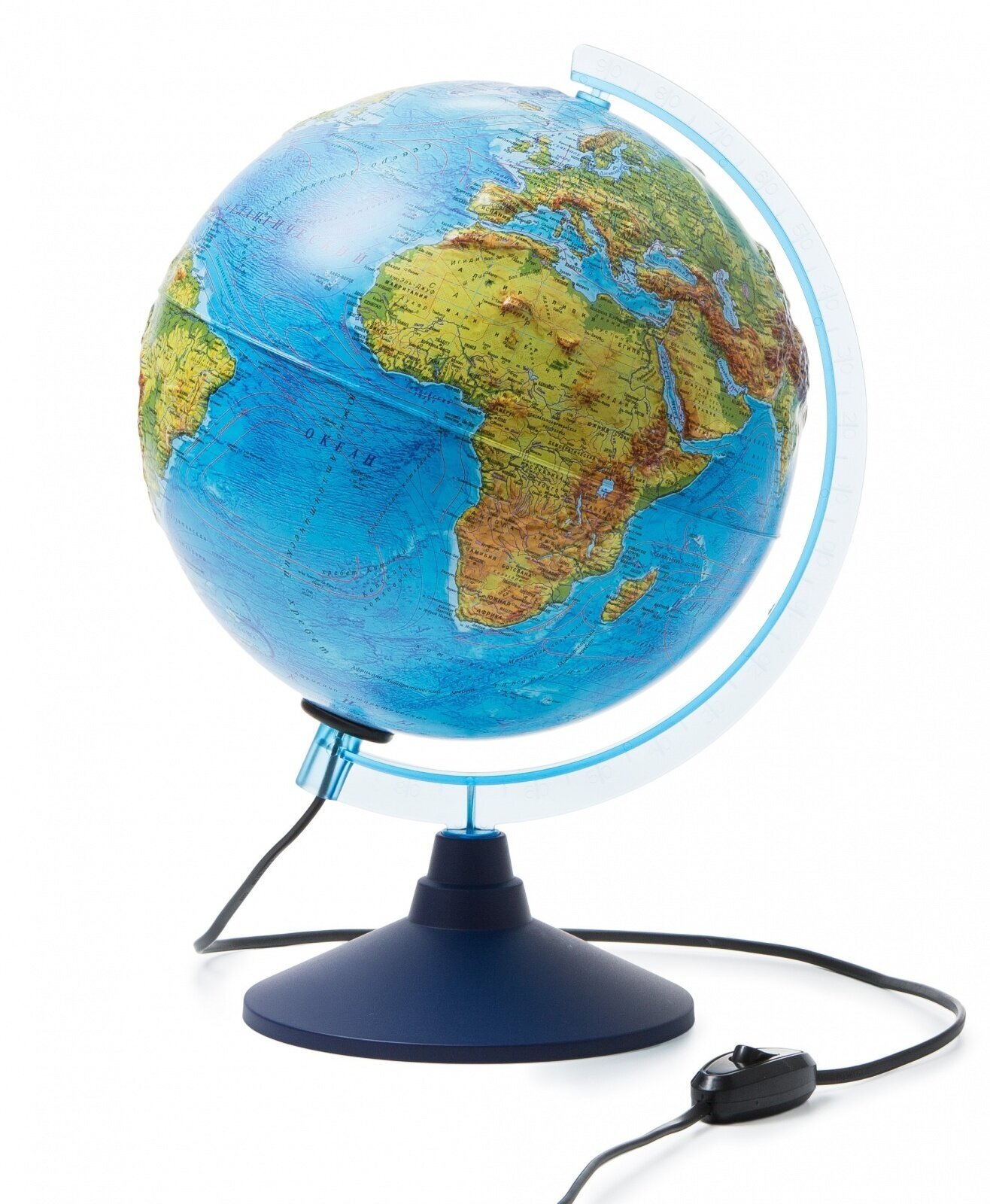Глобус Globen Физико-политический с подсветкой, рельефный, 250 мм
