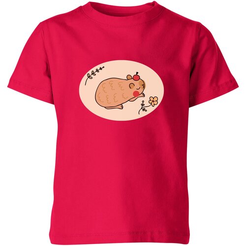 мужская футболка спящая капибара l красный Футболка Us Basic, размер 4, розовый