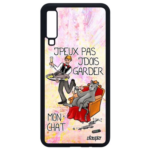 фото Чехол для мобильного samsung galaxy a7 2018, "не могу - сижу с котом!" пародия юмор utaupia
