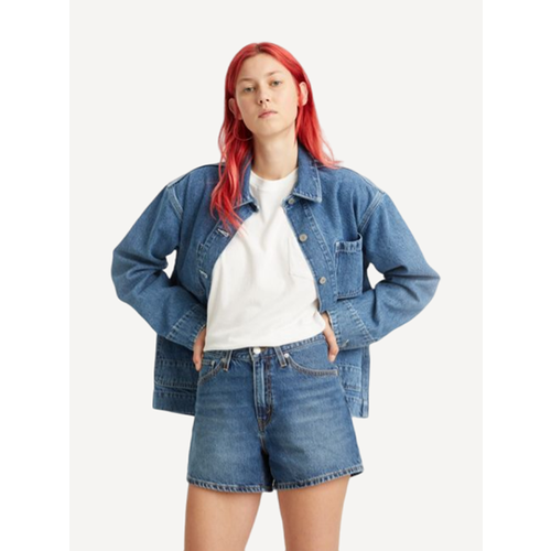 Бермуды  Levi's 80S MOM SHORT, завышенная посадка, карманы, размер 30, синий