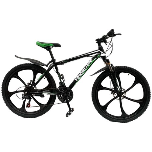 фото Горный велосипед на литых дисках trioblade black-green