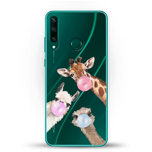 фото Силиконовый чехол лама, жираф и страус на huawei y6p andy & paul