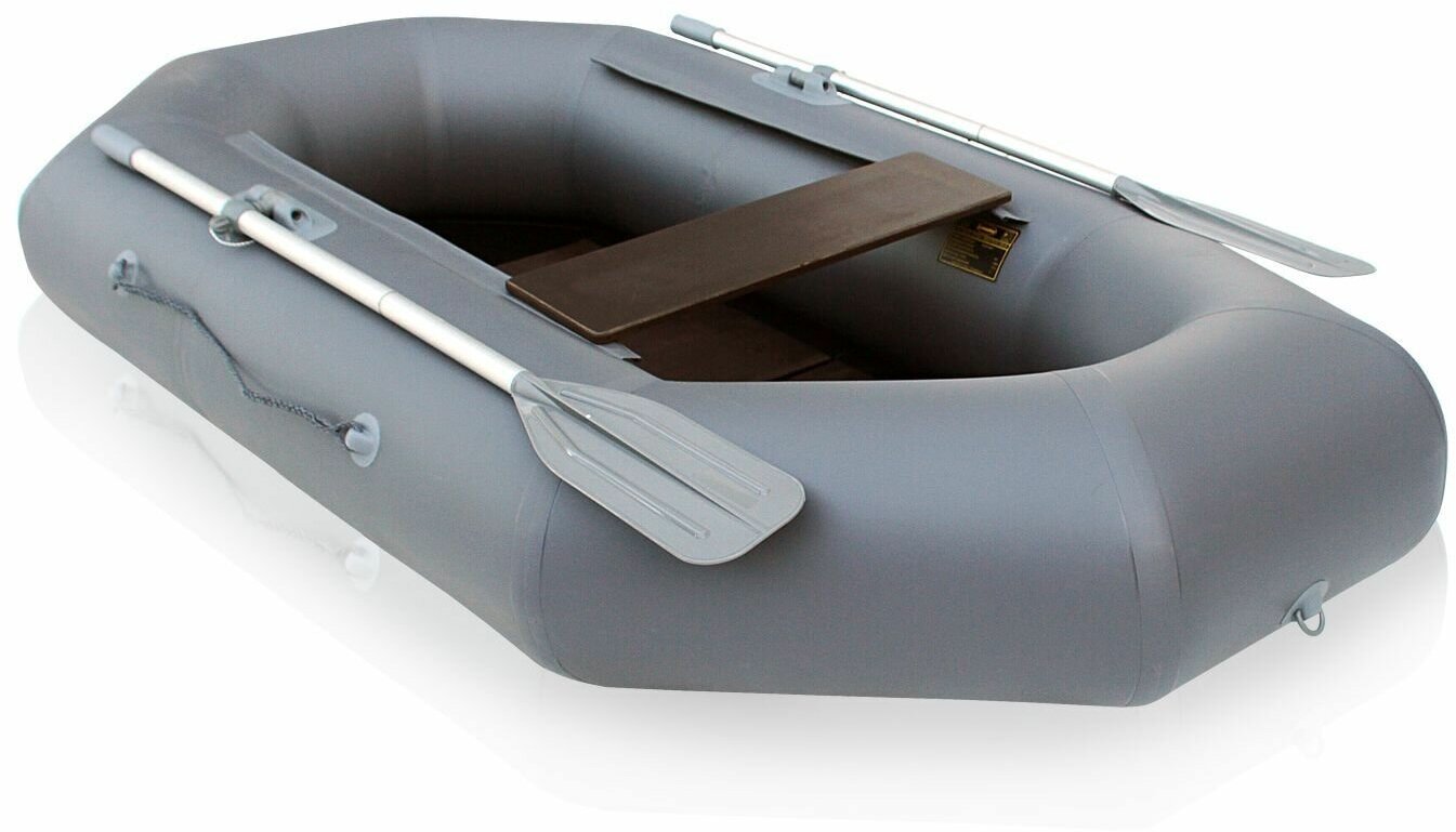Лодка ПВХ "Компакт-220N"- ФС фанерная слань (серый цвет) упаковка-мешок оксфорд