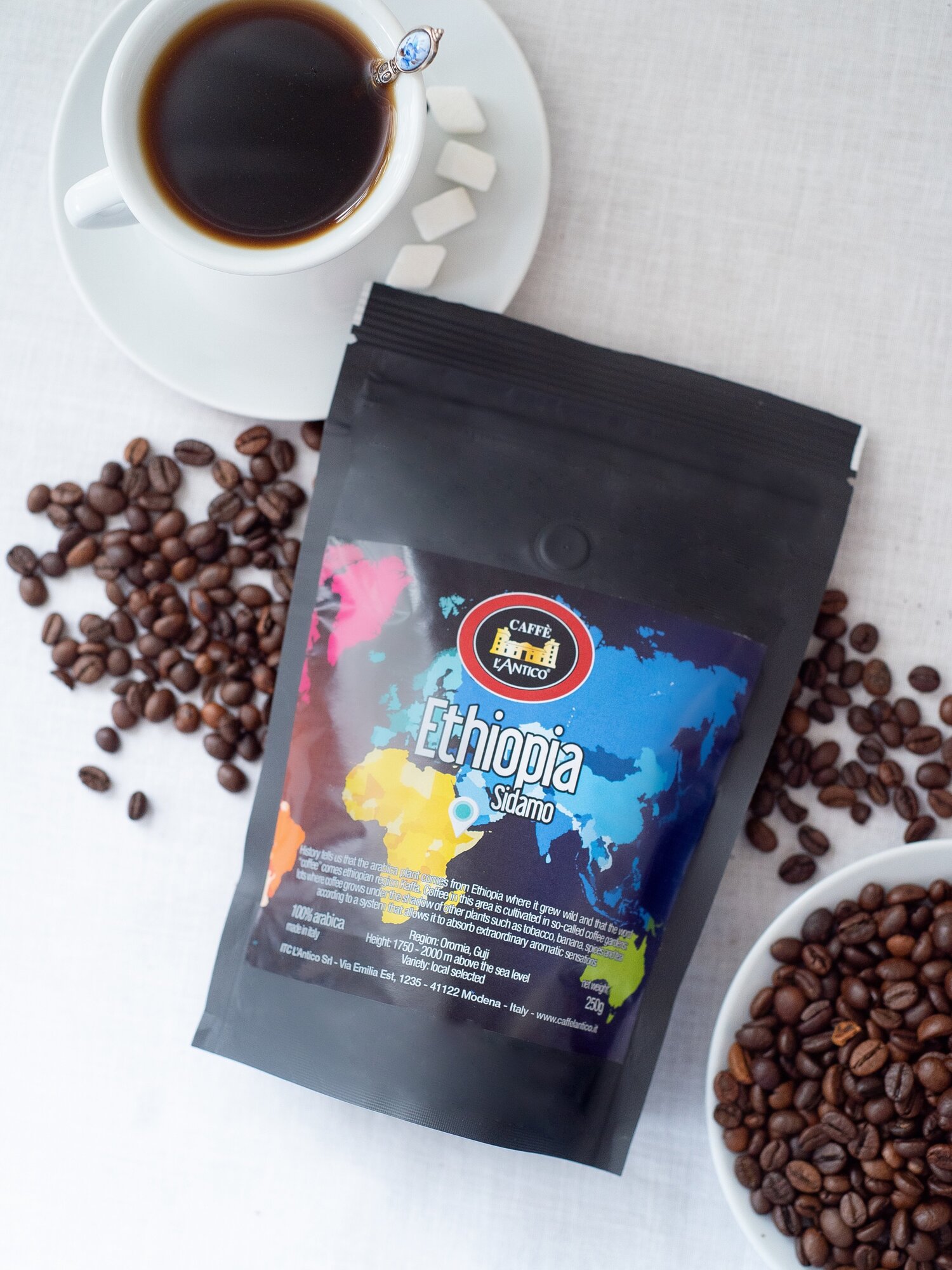 Кофе в зернах 100% Арабика с происхождением 250 гр. Ethiopia Sidamo - фотография № 3