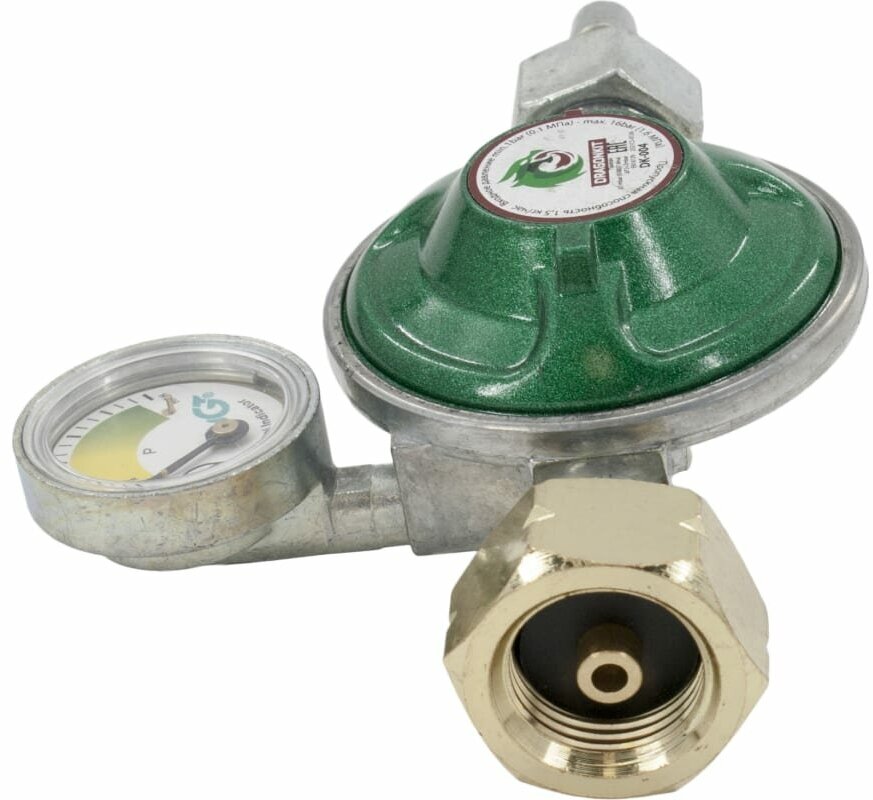 Регулятор давления газа DK-004 c предохранительным клапаном кнопкой и манометром DRAGONKIT