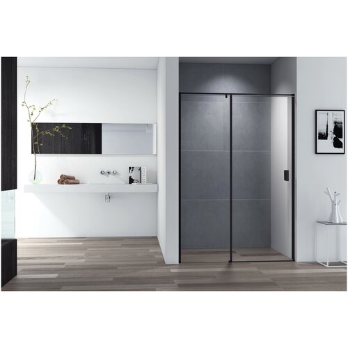 ledobur nero 150 1 Душевая дверь Cezares Urban 150х195 URBAN-B-12-150-C-NERO стекло прозрачное, профиль черный