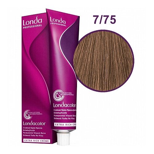 Londa Professional Стойкая крем-краска Londacolor Creme Extra Rich, 7/75 блонд коричнево-красный, 60 мл londa professional стойкая крем краска londacolor creme extra rich 7 73 блонд коричнево золотистый 60 мл