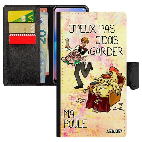 фото Чехол книжка для телефона iphone x, "не могу - у меня курица!" пародия юмор utaupia