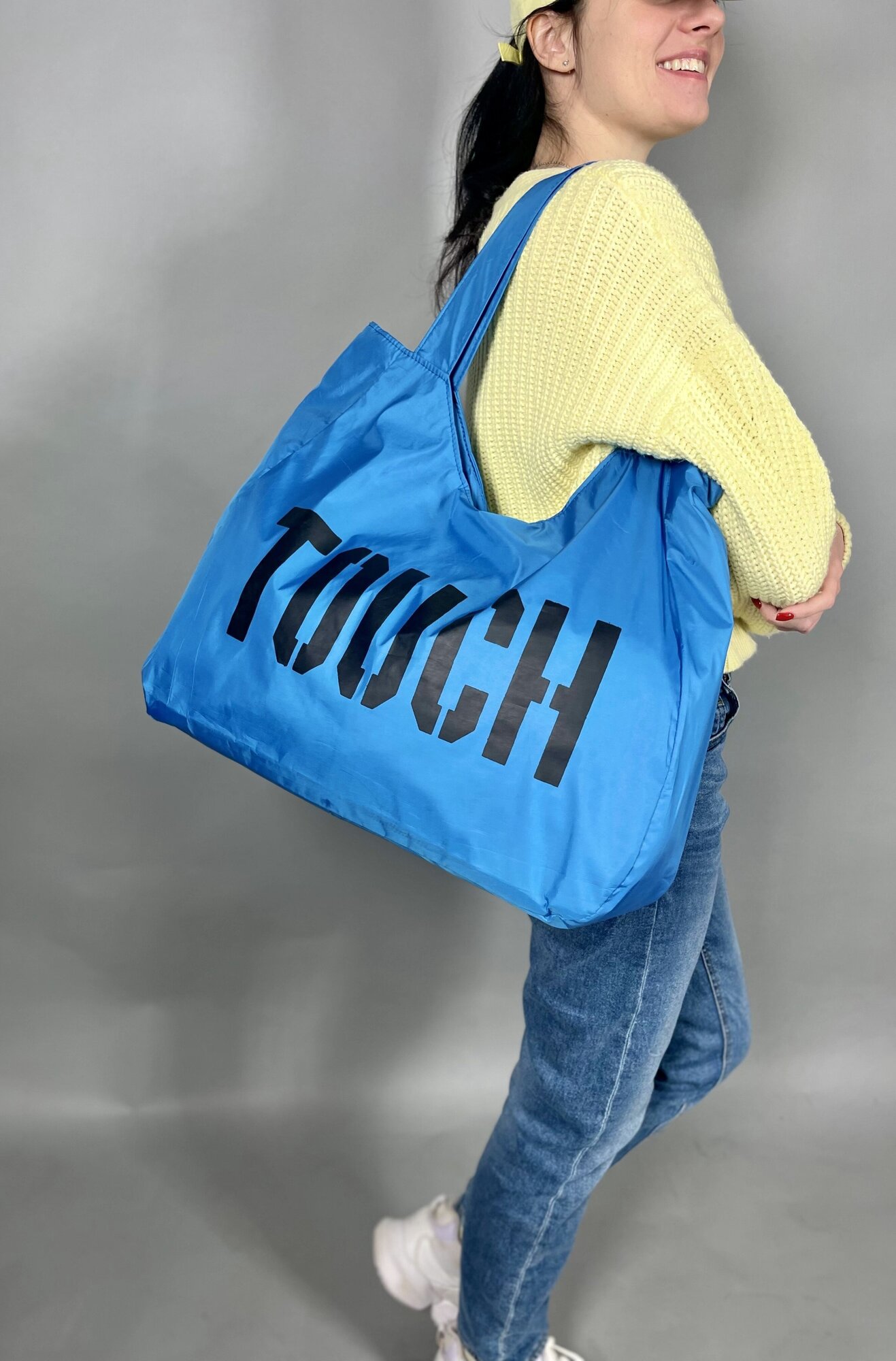 Сумка дорожная мешок Touch средняя Голубая - фотография № 3
