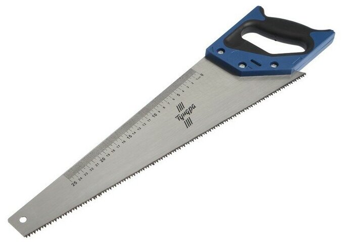 Ножовка по дереву тундра, 2К рукоятка, 2D заточка, каленый зуб, 7-8 TPI, 450 мм