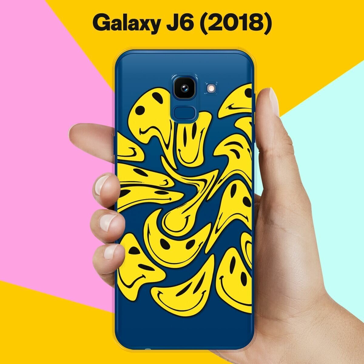 Силиконовый чехол на Samsung Galaxy J6 (2018) Смайлы / для Самсунг Галакси Джей 6 2018