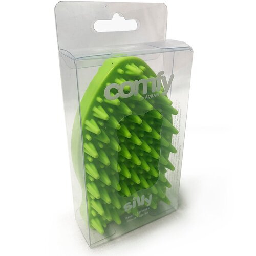 Пуходерка-щетка силиконовая COMFY SILLY FISH зеленая