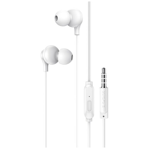 Наушники внутриканальные Borofone BM59 Collar микрофон кнопка ответа кабель 12м цвет белый 23300₽