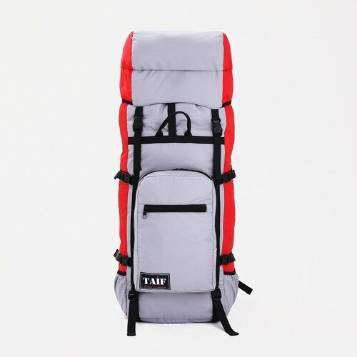 Taif Рюкзак туристический, 90 л, отдел на шнурке, наружный карман, 2 боковые сетки, цвет серый/красный рюкзак туристический hunt024 синий 90 л