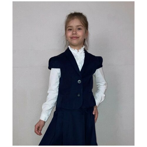 Школьный жилет РУСЬ, размер 140-36, синий