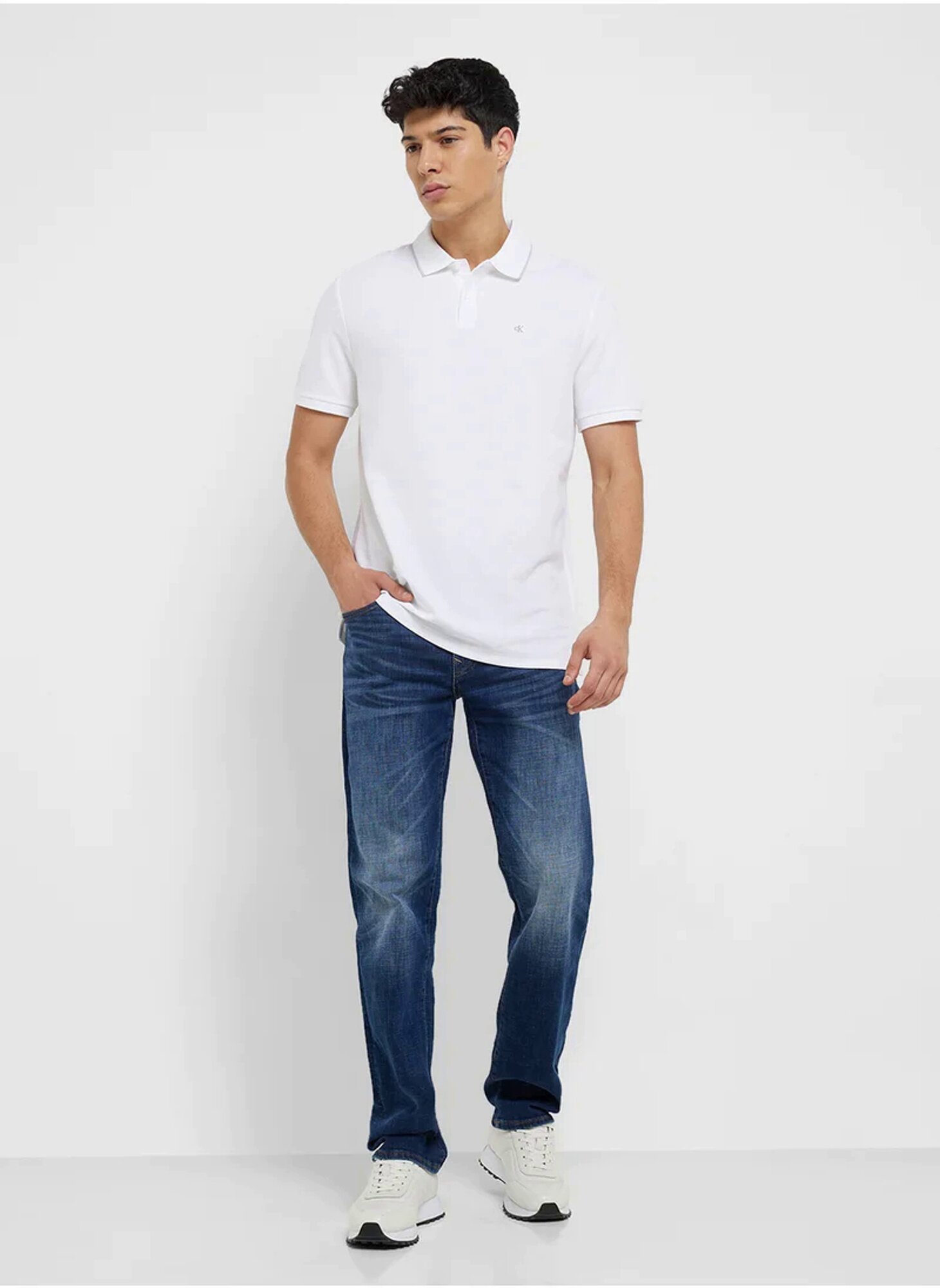 Поло CALVIN KLEIN Pique Tipping, размер 2XL, белый — фото 1