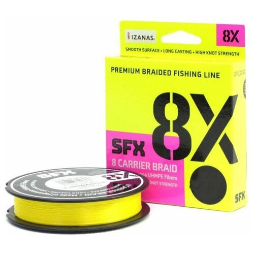 шнур pe sufix sfx 8x 0 8 135 м 0 148 мм желтый 7 7 кг Шнур PE Sufix SFX 8X # 0.8 (135 м, 0.148 мм, желтый, 7.7 кг)