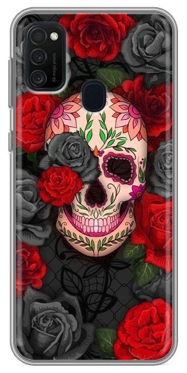 Дизайнерский силиконовый чехол для Galaxy M21 / Samsung Galaxy M21 Яркие черепа