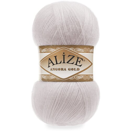 фото Пряжа alize angora gold, 20 % шерсть, 80 % акрил, 100 г, 550 м, 3 шт., 168 белая зима 550 м