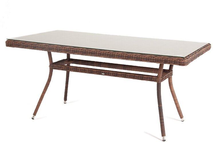 Стол 4SIS "Латте" обеденный стол из искусственного ротанга 140х80см, цвет коричневый арт. YH-T4726G brown - фотография № 1