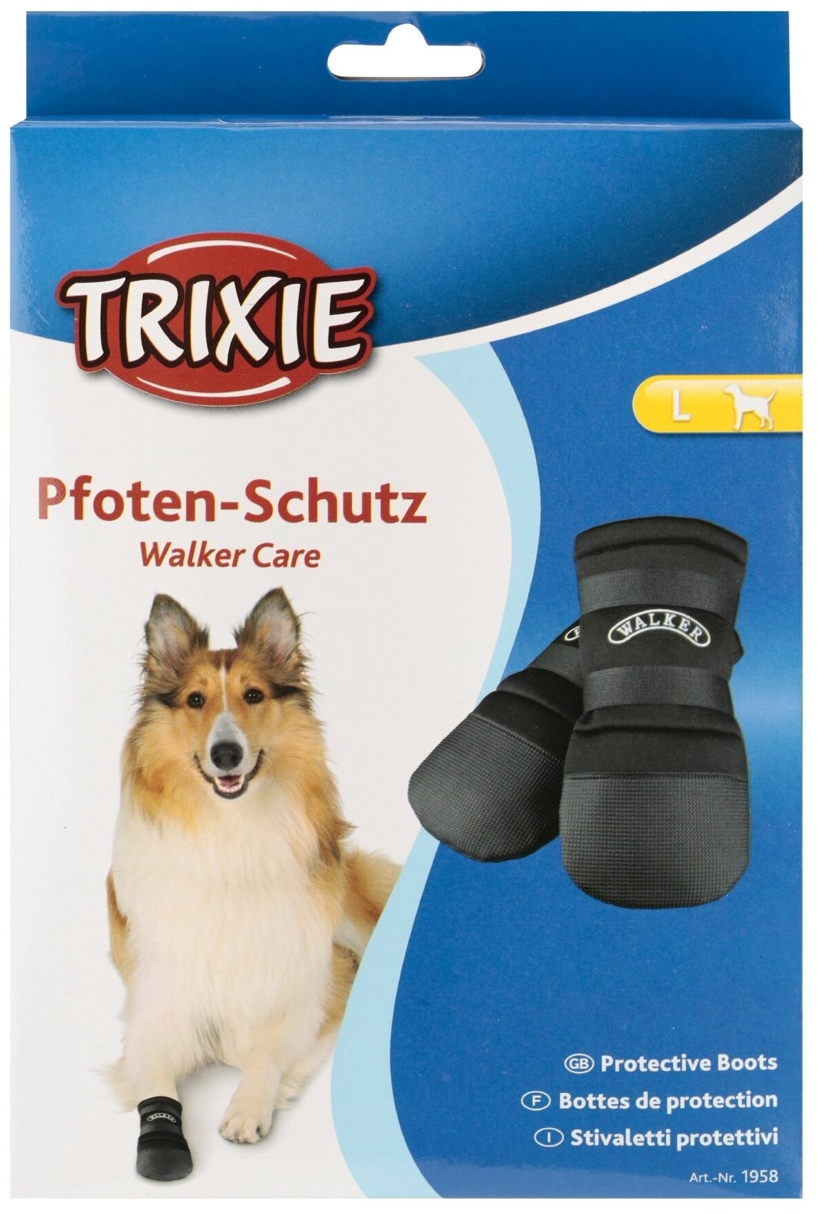 тапки для собак Trixie Walker 2 шт. неопрен черный l - фото №3
