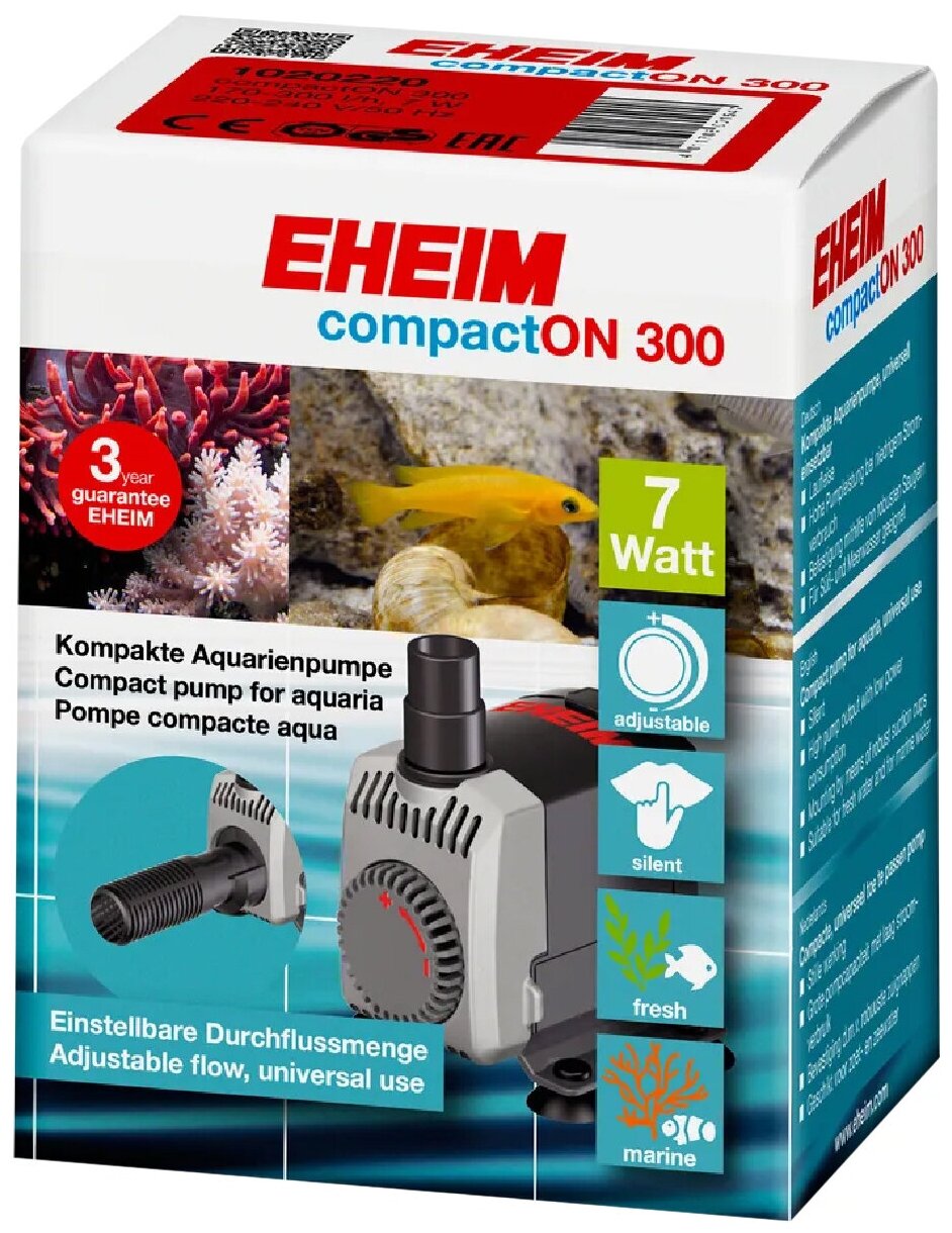 Помпа погружная Eheim compactON 300 для аквариумов 170 - 300 л/ч (1 шт)