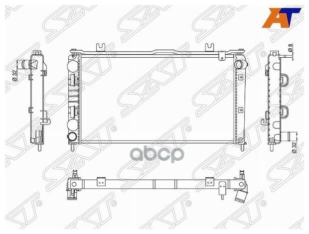 Радиатор Lada Granta 15-/Kalina Ii 13- (Трубчатый) Sat арт. SGLD00011R