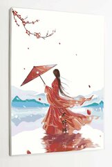 Картина по номерам на холсте с подрамником, "Япония. Японка с зонтом", 40х50 см