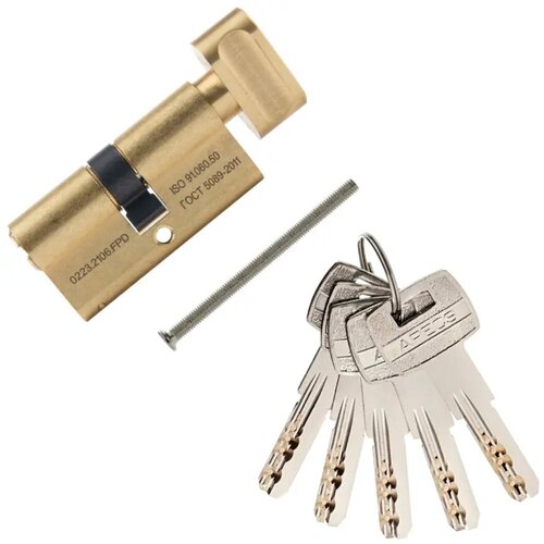 ЦМ Apecs Pro LM-80-C-G 80 мм, ключ/вертушка, цвет золото цм apecs pro lm 80 c g 80 мм ключ вертушка цвет золото