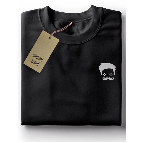 фото Мужская футболка черная, minimal trend, белый на черном - 325