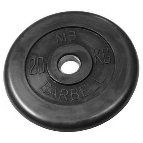 фото Диск mb-pltb31-20, 31 мм, 20 кг, обрезиненный mb barbell