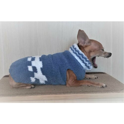 Свитер для собачек: йоркширский терьер, тойтерьер чихуахуа и кошек канадский и донской сфинкс длинна по спинке : М 30-32.