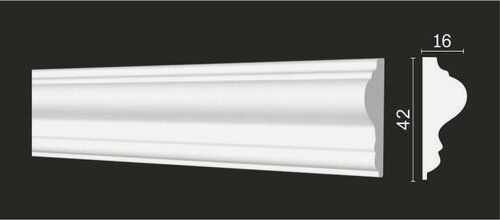 Изображение товара Молдинг Decor-Dizayn DD301 Белая Лепнина Д2000хВ42хТ16 / Декор Дизайн.