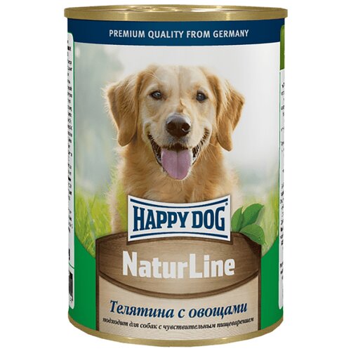 Влажный корм для собак Happy Dog NaturLine, телятина, с овощами 1 уп. х 1 шт. х 410 г влажный корм для собак happy dog naturline индейка телятина 1 уп х 1 шт х 410 г