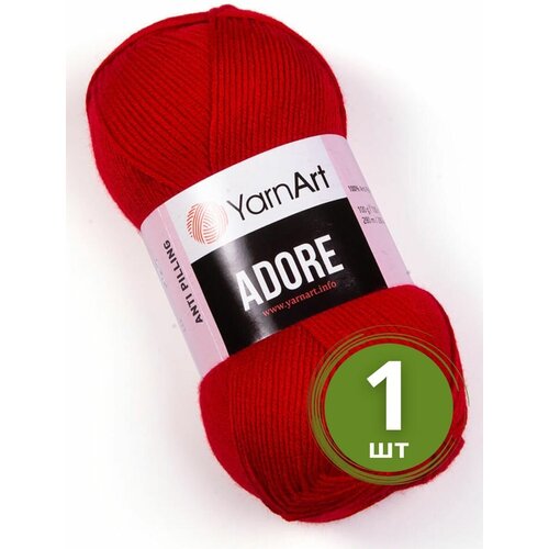 Пряжа YarnArt Adore (Адоре) - 1 моток 352 вишня, 100% акрил антипиллинг, 100 г 280 м