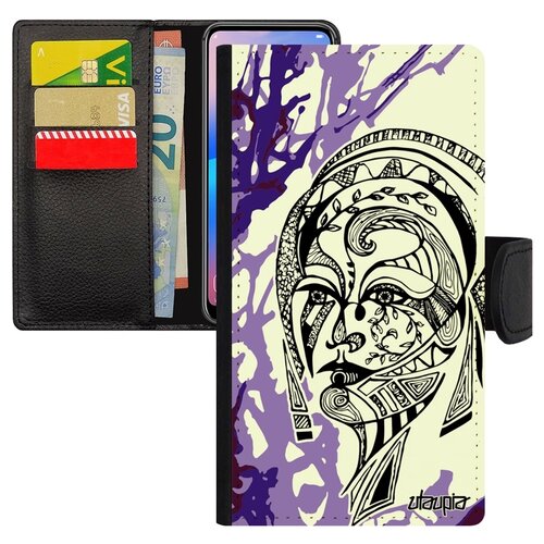 фото Чехол-книжка для мобильного apple iphone 8 plus, "портрет женщины" woman fleur utaupia