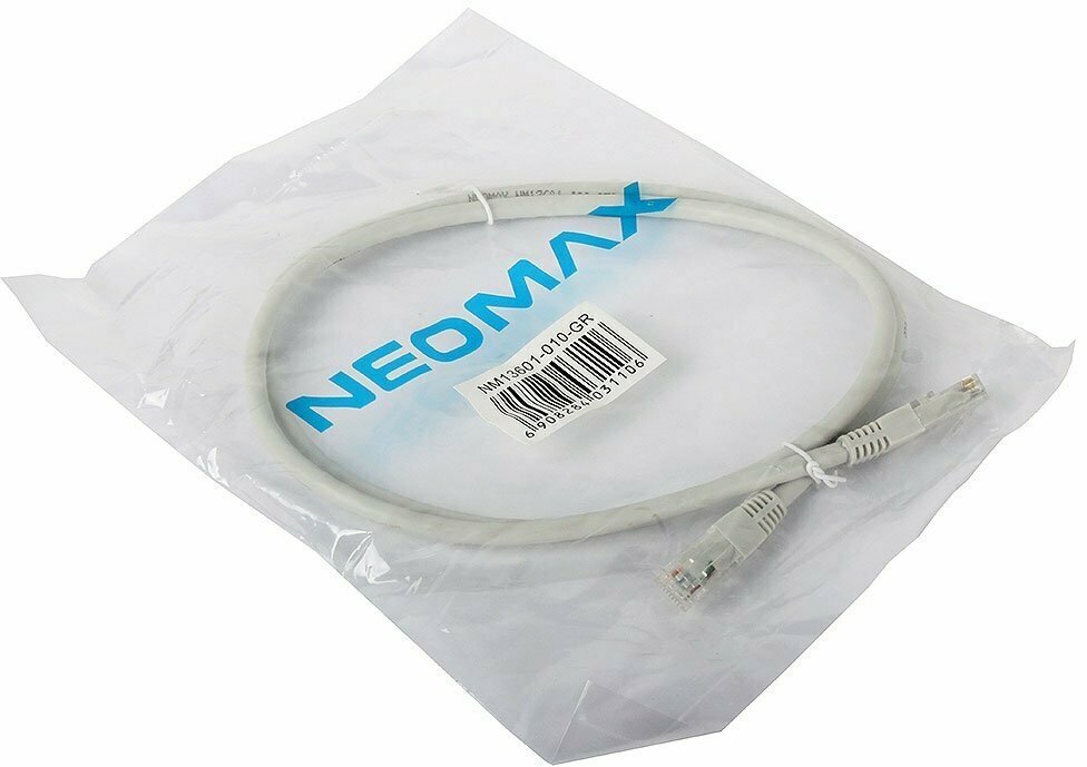 Neomax Неомакс Патч-корды NM13601-010 Шнур коммут. UTP 1 м, cat.6, серый, многожильный