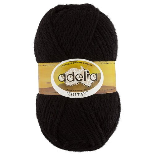 фото Пряжа adelia "zoltan" 100% шерсть 100 г 115 м №177 чёрный