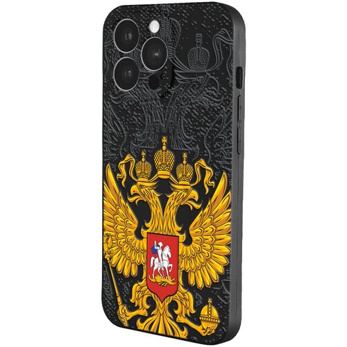 Силиконовый чехол с защитой камеры Mcover для Apple iPhone 13 Pro с рисунком Герб РФ силиконовый чехол с защитой камеры mcover для apple iphone 12 с рисунком герб российской федерации