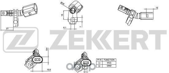 Датчик Abs Передн. Лев. Vw Polo Iv V 01- Passat Viii 14- Golf Vii 12- Skoda Octavia (5E_) 12- R Zekkert арт. se-6011