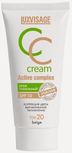 Изображение товара Тональный крем LUXVISAGE CC Cream Active Complex SPF 10, 20 beige корректирующий и выравнивающий