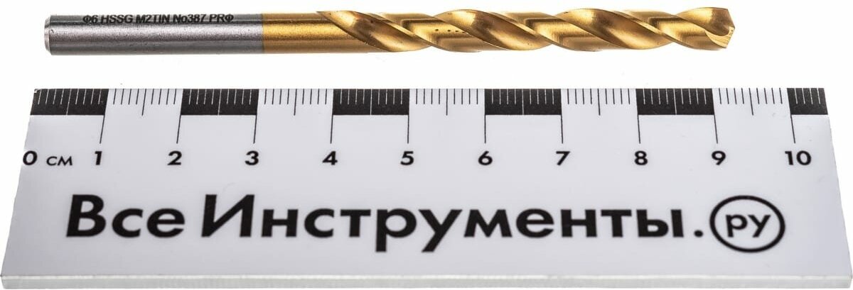 Сверло по металлу Профоснастка Эксперт №387, HSS-M2 TiN, 6 мм, 1 штука - фото №4