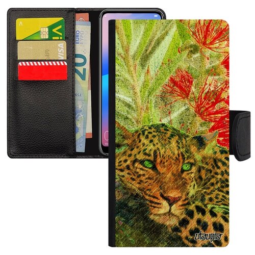 фото Чехол-книжка на мобильный p20 lite, "леопард" охота пантера utaupia