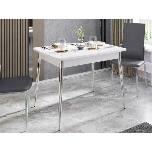 Обеденный стол Орфей 39.10 Белый шпон