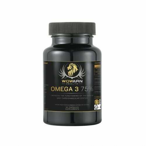 Рыбий жир Омега 3 75% (Omega 3 75 %) WowMan WMOMEGA030, 30 капсул