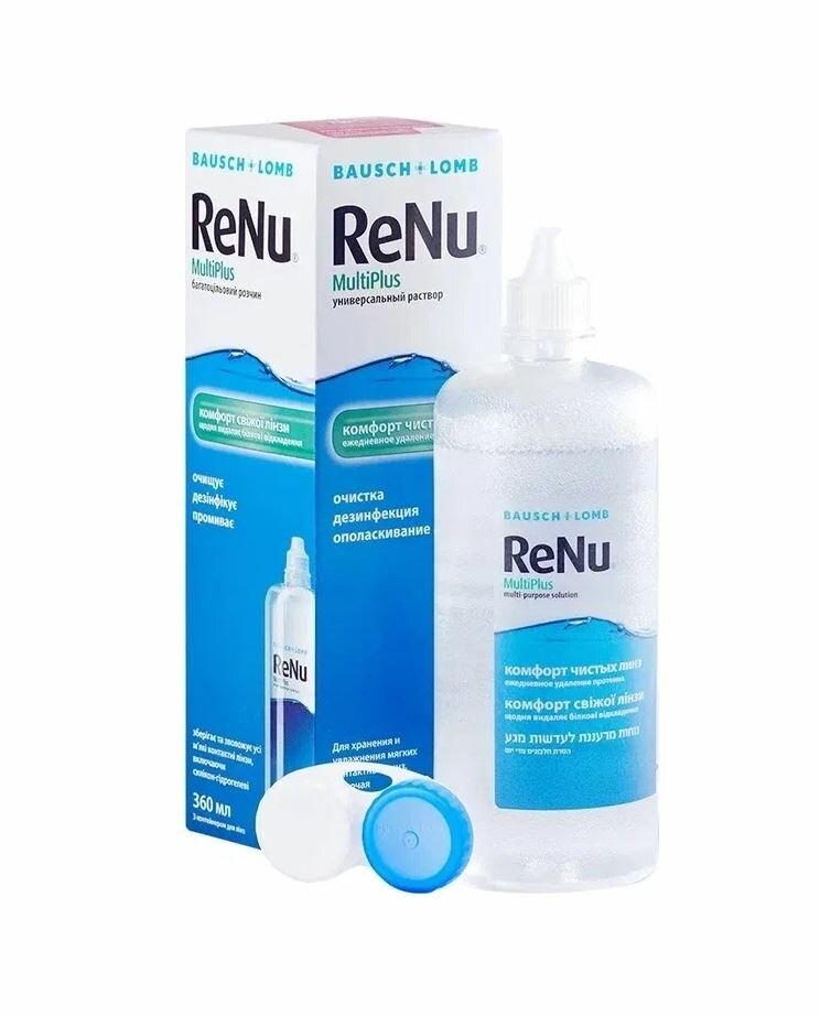 Раствор Bausch & Lomb Renu MultiPlus, с контейнером, 360 мл