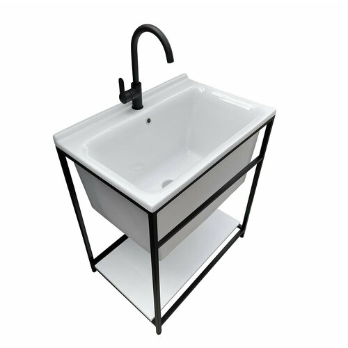 KERASAN Aquadom 0292SC*1 Раковина для стирки и хозяйственных нужд 60*50 см  с металлической консолью